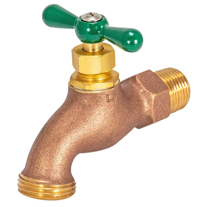 Eastman Heavy Pattern Hose Bibb, 1/2 in MIP x 1/2 in MHT, Outdoor Brass Faucet for Irrigation, 48628 - Image 1